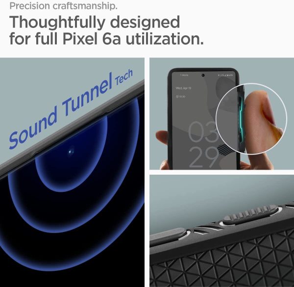 Google Pixel 6a Liquid Air Case by Spigen ACS04474 - Matte Black - Image 3