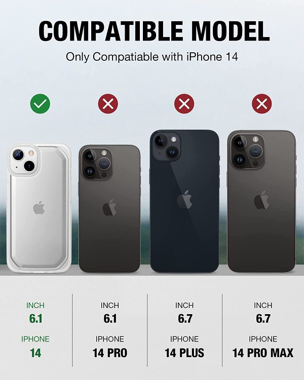 iPhone 14 Raptic Slim Case, Military Grade 6ft Drop Protection, Shockproof, Anti-Yellowing Technology Case - Matte Clear - Image 5