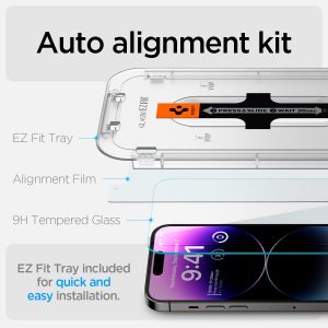 Apple iPhone 14 Pro Max EZ Fit Screen Protector Case Friendly by Spigen - 2 PACK - AGL05202 - Image 6
