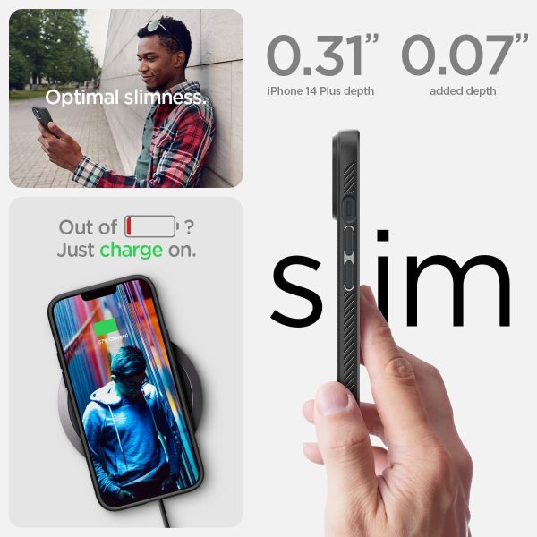 61YyoB8JCsL._AC_SL1200_ Apple iPhone 14 Plus Liquid Air Case by Spigen - ACS04891 - Matte Black - Image 2