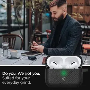 Apple AirPods Pro (2019) Case Spigen Mag Armor MagFit - Matte Black - ACS03645 - Image 3