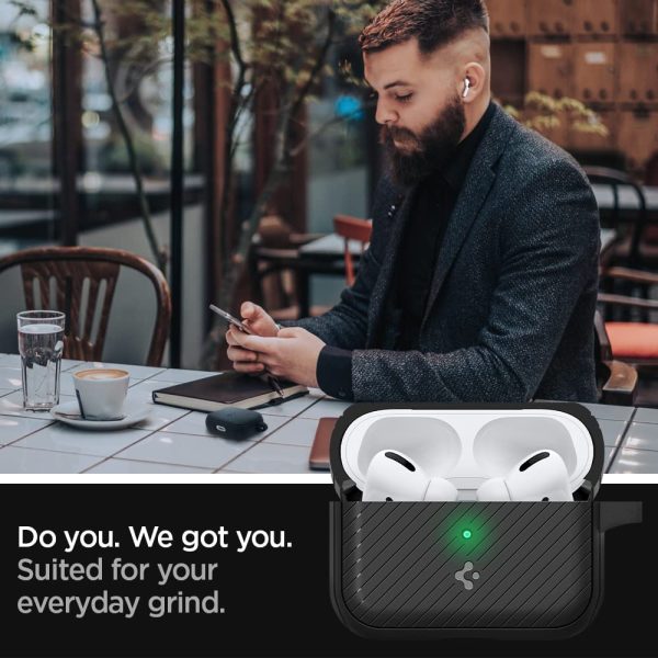 61ZUJW8dPvL._AC_SL1000_ Apple AirPods Pro (2019) Case Spigen Mag Armor MagFit - Matte Black - ACS03645 - Image 3