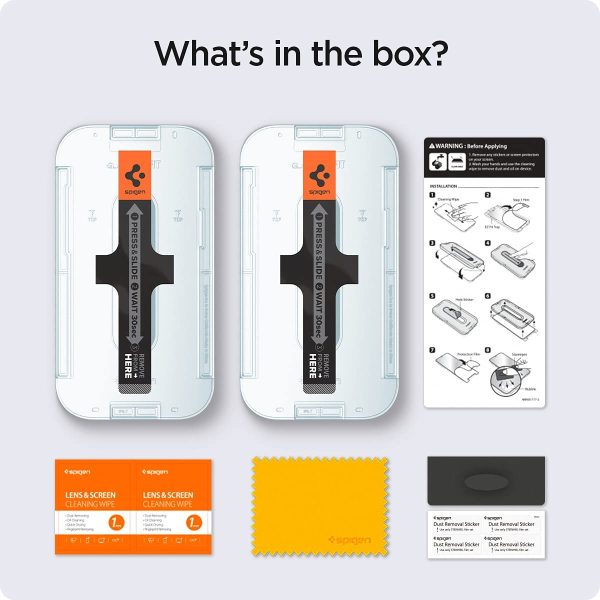 Apple iPhone 14 / 13 Pro / 13 EZ Fit Screen Protector Case Friendly by Spigen - 2 PACK - AGL03385 - Image 7