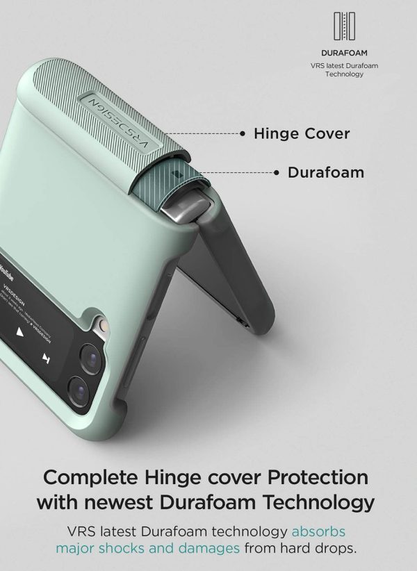 Galaxy Z Flip 4 Modern Case with Semi-Auto Hinge by VRS Design - Marine Green - Image 3