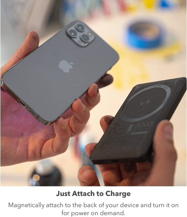 mophie Snap+ Juice Pack Mini - Wireless Portable Magnetic Charger with 5000 mAh Internal Battery, Compatible with MagSafe & Qi-Enabled Smartphones - Black - Image 6