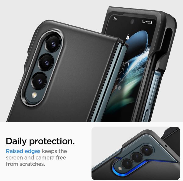 61eYjCC8n0L._AC_SL1200_ Galaxy Z Fold 4 Thin Fit P Case with S Pen Holder by Spigen - ACS05099 - Matte Black - Image 2