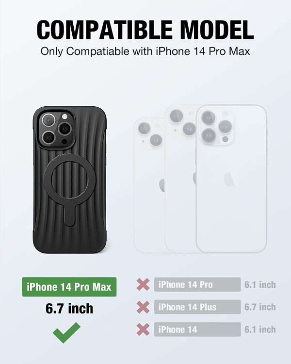 61gD16faM2L._AC_SL1500_ iPhone 14 Pro Max Raptic Clutch Magsafe Case, Military Grade 10ft Drop Protection Case - Clear - Image 2