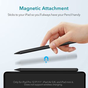 ESR Stylus Pen for iPad, Touch Screen Stylus, Tilt Sensitivity, Magnetic Attachment, Palm Rejection, Active Pen for iPad 9/8/7/6, iPad Pro 11, iPad Pro 12.9, iPad Mini 6/5, and iPad Air 5/4/3 - Black - Image 2