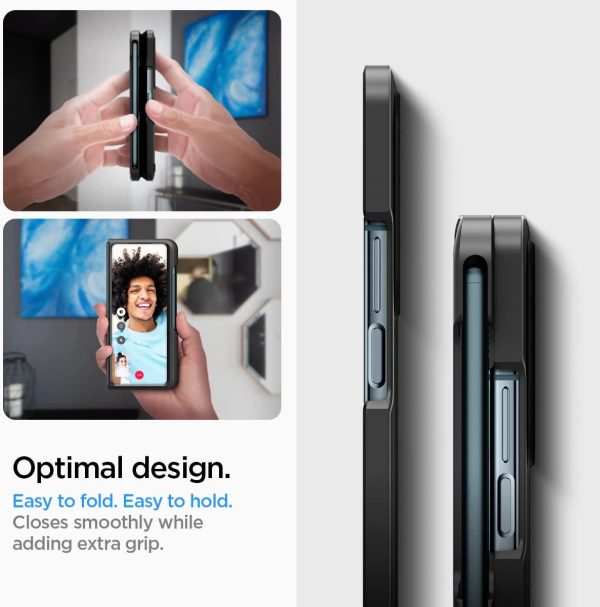 61i8gL5sWiL._AC_SL1200_ Galaxy Z Fold 4 Thin Fit P Case with S Pen Holder by Spigen - ACS05099 - Matte Black - Image 3