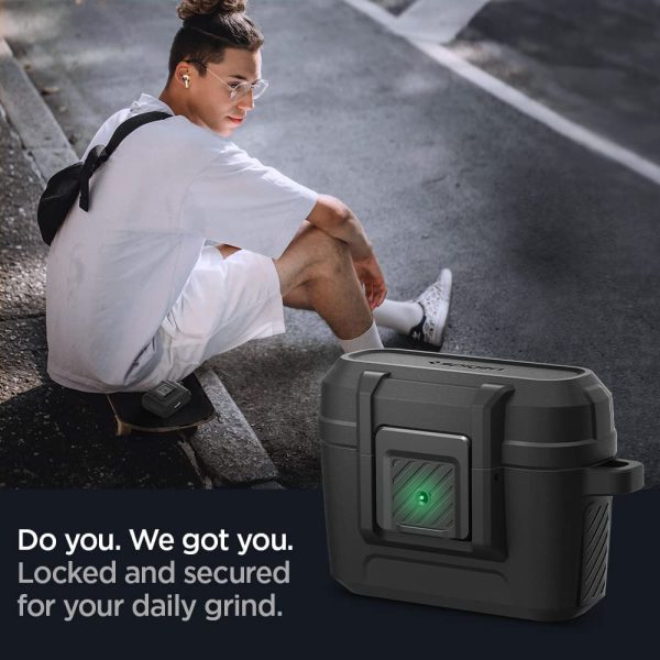 Apple AirPods Pro (2019) Case Spigen LockFit with Secure Lock Clip Matte Black - ACS04755 - Image 3