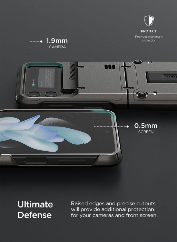 Galaxy Z Flip 4 QuickStand Active Kickstand Case by VRS Design - Metal Black - Image 5