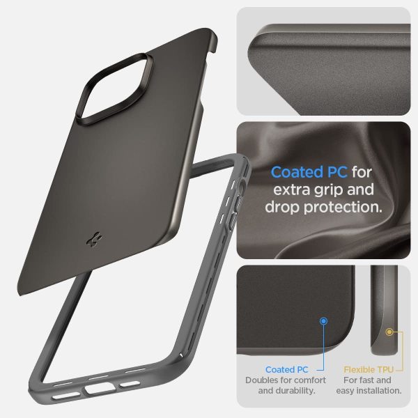 Apple iPhone 14 Pro Max Thin Fit Slim Case by Spigen - ACS04767 - Gunmetal - Image 4