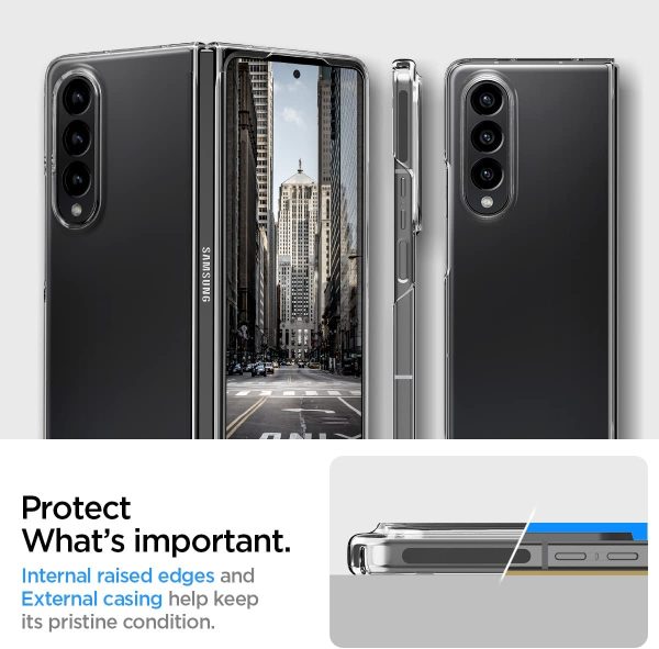 61pFbEYF10L._AC_SL1200_ Galaxy Z Fold 4 Air Skin Non Yellowing Case by Spigen - ACS05104 - Crystal Clear - Image 3