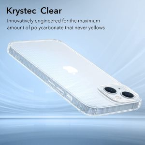 Apple iPhone 14 Plus Krystec Case Reduced Yellowing Resistant with Shockproof Military-Grade Protection and Polycarbonate Buttons - Clear - Image 5