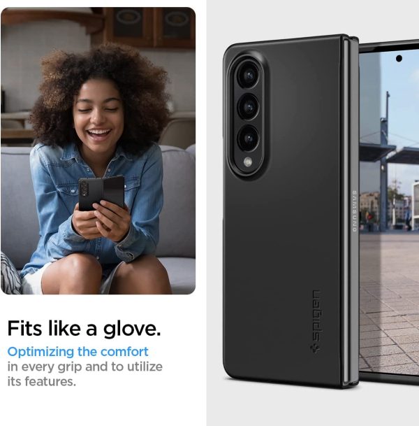 Galaxy Z Fold 4 Air Skin Non Yellowing Case by Spigen - ACS05103 - Matte Black - Image 4