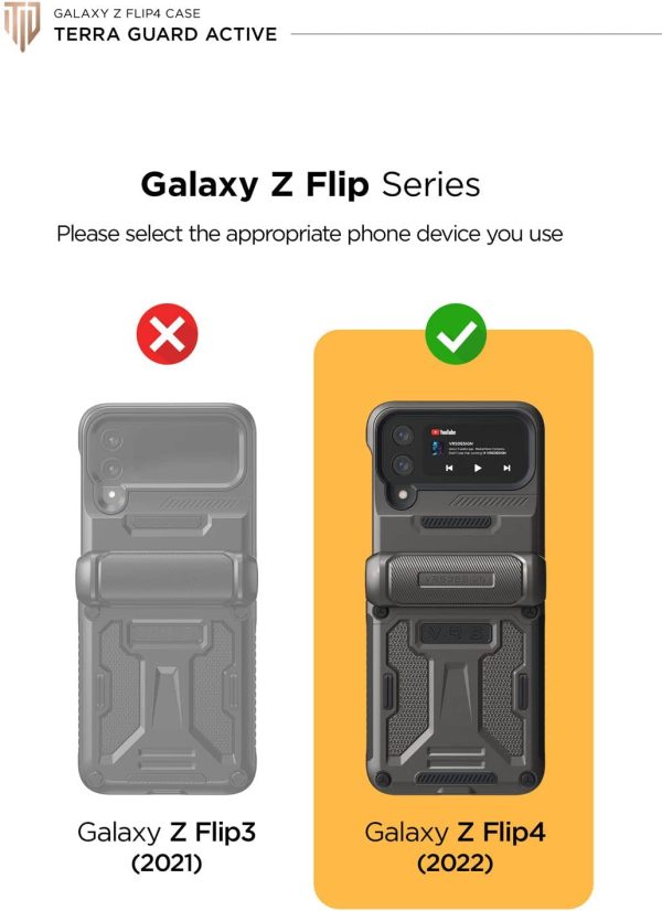 Galaxy Z Flip 4 Ultra Terra Guard Active Case by VRS Design - Matte Black - Image 4