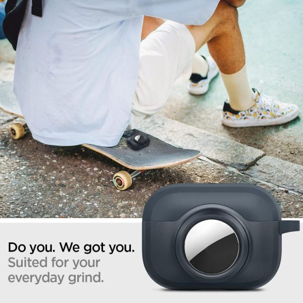 Apple AirPods Pro (2019) Case Tag Armor Duo Designed for Airpods Pro Case and AirTag Case Cover with Keychain - Metal Slate - ACS04390 - Image 5