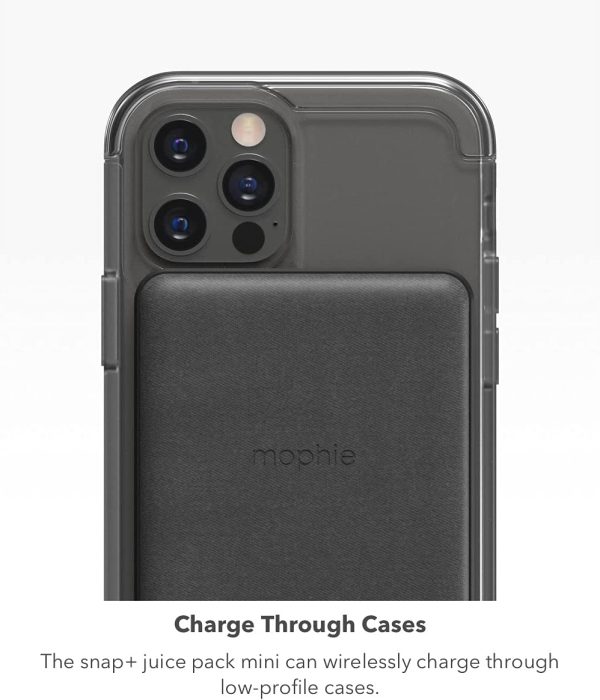 mophie Snap+ Juice Pack Mini - Wireless Portable Magnetic Charger with 5000 mAh Internal Battery, Compatible with MagSafe & Qi-Enabled Smartphones - Black - Image 9