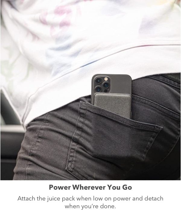 mophie Snap+ Juice Pack Mini - Wireless Portable Magnetic Charger with 5000 mAh Internal Battery, Compatible with MagSafe & Qi-Enabled Smartphones - Black - Image 8
