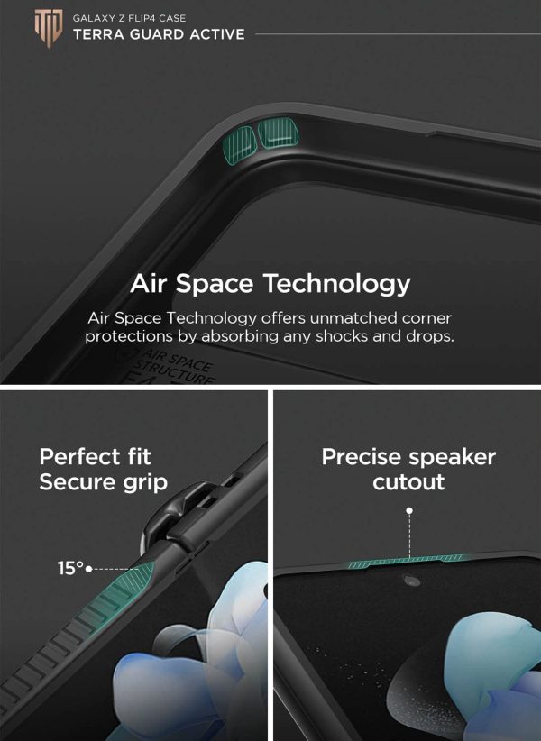 Galaxy Z Flip 4 Ultra Terra Guard Active Case by VRS Design - Matte Black - Image 5