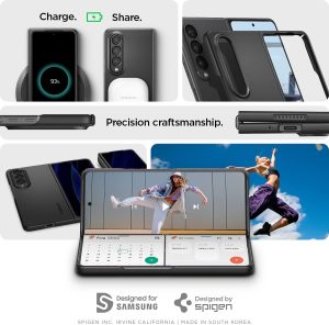 Galaxy Z Fold 4 Air Skin Non Yellowing Case by Spigen - ACS05103 - Matte Black - Image 5