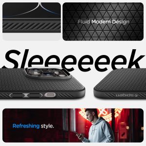 Apple iPhone 14 Pro Liquid Air Case by Spigen - ACS04957 - Matte Black - Image 5