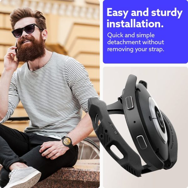 716UCdqAJEL._AC_SL1080_ Galaxy Watch 5 / Galaxy Watch 4 Case for 44 mm Vault by Caseology - ACS05137 - Matte Black - Image 8