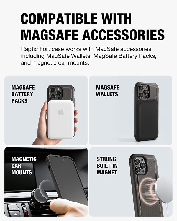 716wqaEeVaL._AC_SL1500_ iPhone 14 Pro Max Raptic Fort Magsafe Case, Military Grade 20ft Drop Protection Case - Charcoal - Image 3