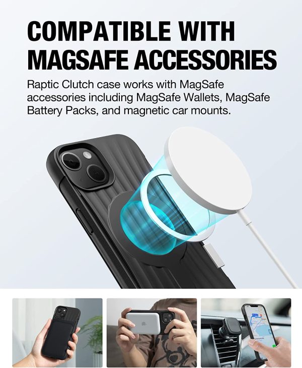 iPhone 14 Raptic Clutch Magsafe Case, Military Grade 10ft Drop Protection Case - Black - Image 3