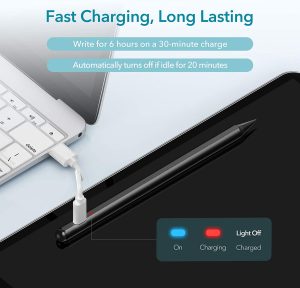 ESR Stylus Pen for iPad, Touch Screen Stylus, Tilt Sensitivity, Magnetic Attachment, Palm Rejection, Active Pen for iPad 9/8/7/6, iPad Pro 11, iPad Pro 12.9, iPad Mini 6/5, and iPad Air 5/4/3 - Black - Image 7