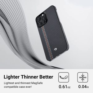 iPhone 14 Pro Max MagEZ Case 3 MagSafe Compatible Carbon Fiber Magnetic Case by PITAKA - Rhapsody 600D - Image 3