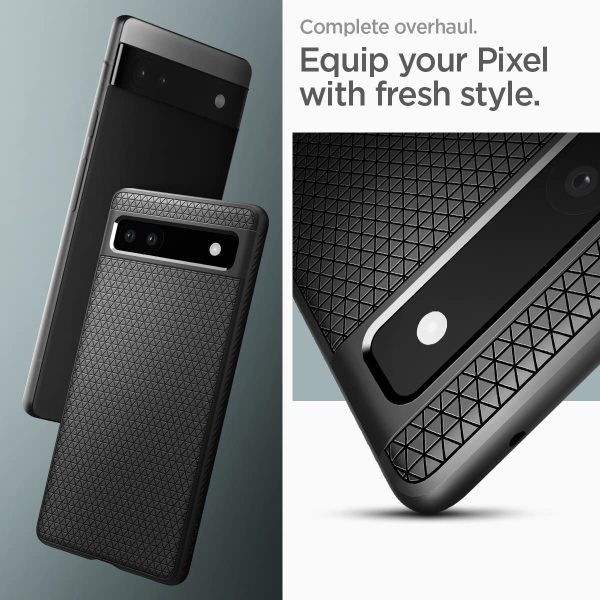 Google Pixel 6a Liquid Air Case by Spigen ACS04474 - Matte Black - Image 5