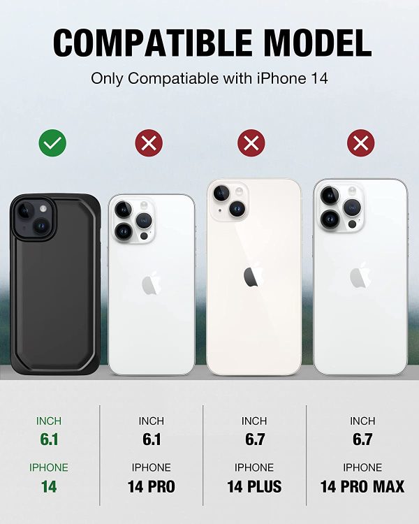iPhone 14 Raptic Slim Case, Military Grade 6ft Drop Protection, Shockproof, Anti-Yellowing Technology Case -  Black - Image 2