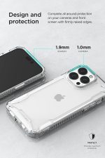 iPhone 14 Pro Terra Guard Crystal Case Non-Slip Grip Case, Clear but Sturdy Case with Tempered Glass Screen and Camera Protector By VRS Design - Clear - Image 3