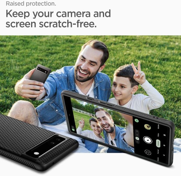 Google Pixel 6a Liquid Air Case by Spigen ACS04474 - Matte Black - Image 6