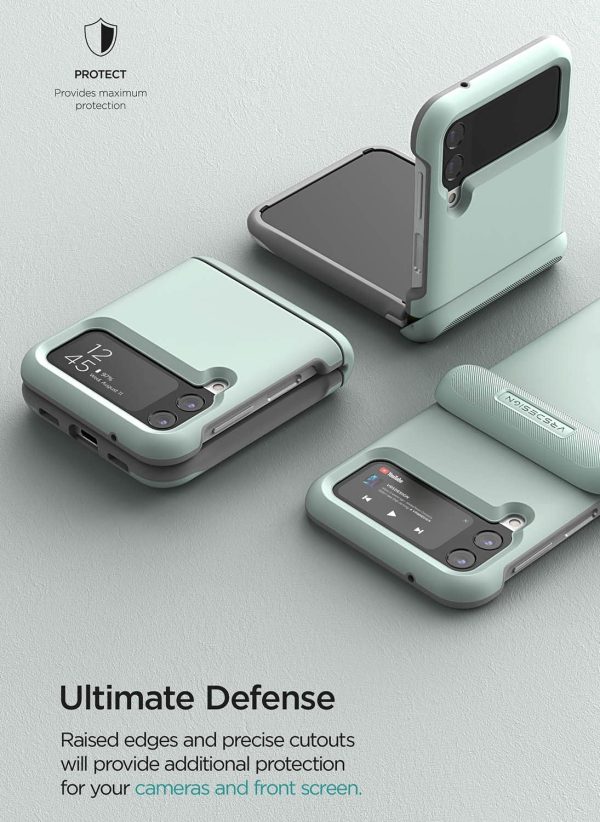 Galaxy Z Flip 4 Modern Case with Semi-Auto Hinge by VRS Design - Marine Green - Image 6