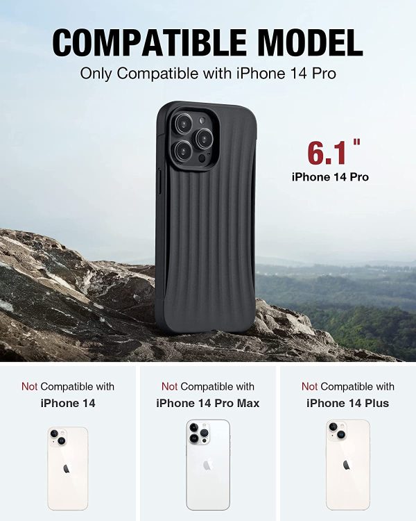 iPhone 14 Pro Raptic Clutch Case, Military Grade 10ft Drop Protection Case - Black - Image 4