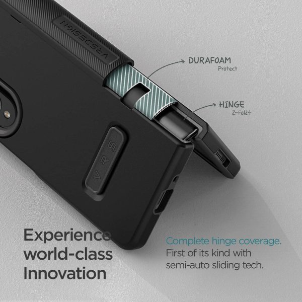 Galaxy Z Fold 4 Terra Guard Modern Case by VRS Design Premium Modern Neat Style [Anti Scratch Hinge Protection] Case with Tempered Glass Screen Protector - Matte Black - Image 9