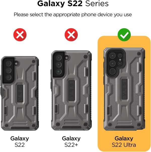 Galaxy S22 Ultra Terra Guard Rugged Dual Guard Case by VRS Design - Metal Black - Image 5