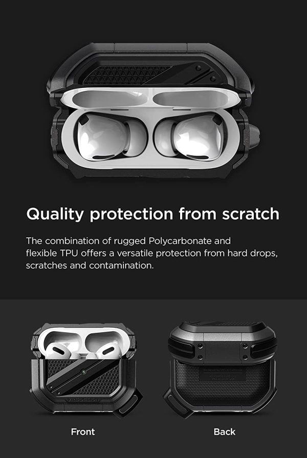 71WwEneBnqL._AC_SL1500_ AirPods Pro 2 (2022) Terra Guard Ultimate Case by VRS Design - Metal Black - Image 3
