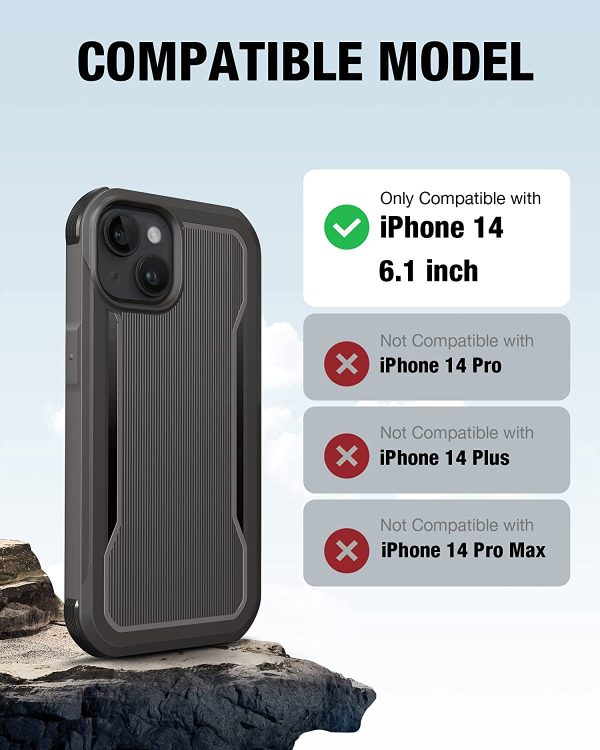 iPhone 14 Raptic Fort Magsafe Case, Military Grade 20ft Drop Protection Case - Charcoal - Image 4