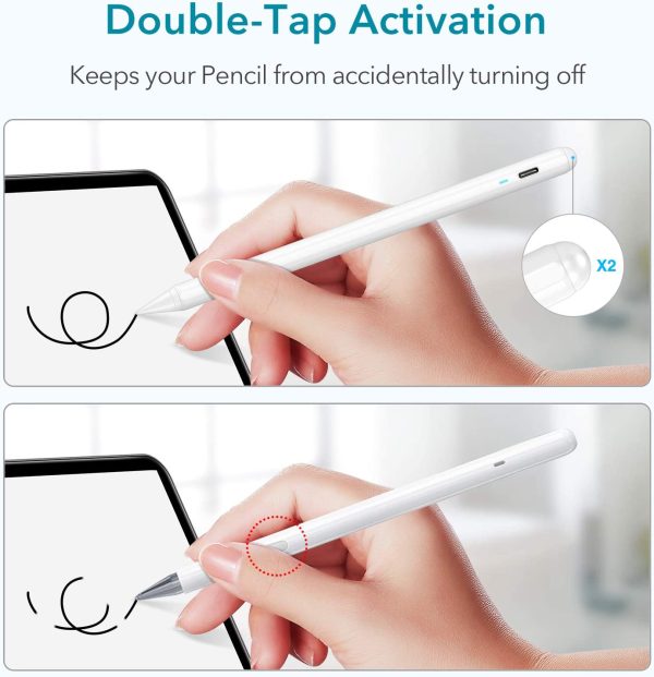 ESR Stylus Pen for iPad, Touch Screen Stylus, Tilt Sensitivity, Magnetic Attachment, Palm Rejection, Active Pen for iPad 9/8/7/6, iPad Pro 11, iPad Pro 12.9, iPad Mini 6/5, and iPad Air 5/4/3, White - Image 8