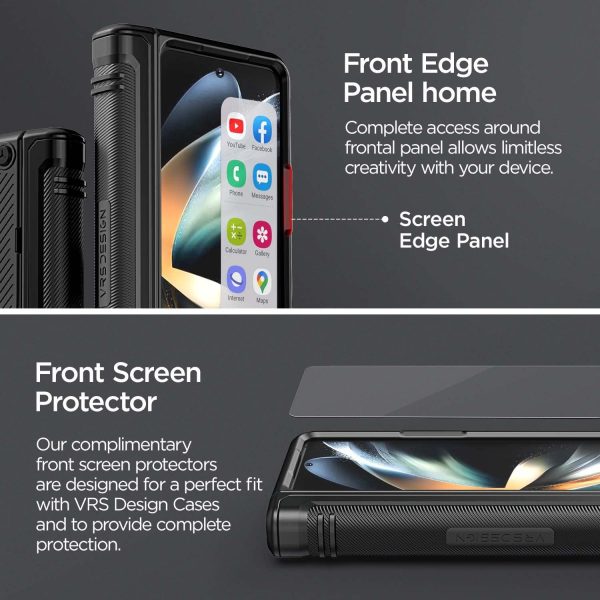 Galaxy Z Fold 4 Terra Guard Active S Case by VRS Design Premium [Multi Functional Hinge Protection - Pen Cover + Protection] Case with Multi Angle Kickstand and Screen Protector - Matte Black - Image 7