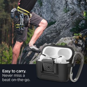 Apple AirPods Pro (2019) Case Spigen LockFit with Secure Lock Clip Matte Black - ACS04755 - Image 6