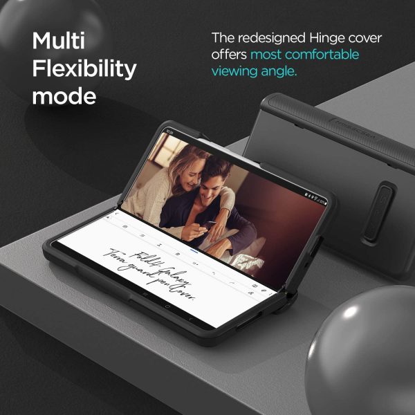 Galaxy Z Fold 4 Terra Guard Modern Case by VRS Design Premium Modern Neat Style [Anti Scratch Hinge Protection] Case with Tempered Glass Screen Protector - Matte Black - Image 3