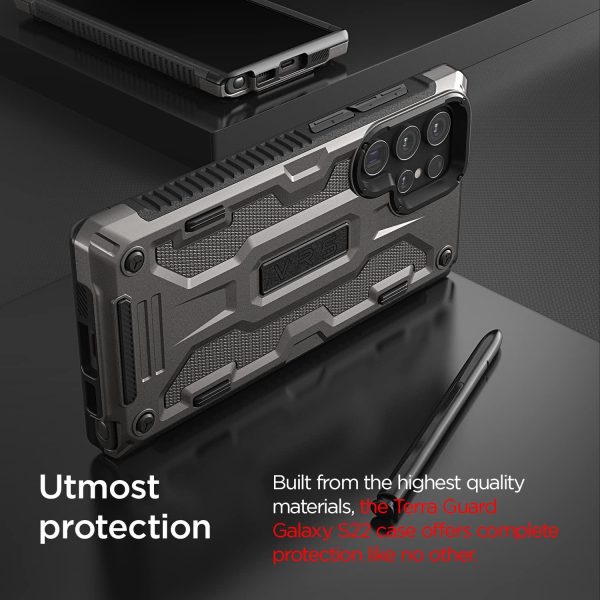 Galaxy S22 Ultra Terra Guard Rugged Dual Guard Case by VRS Design - Metal Black - Image 3