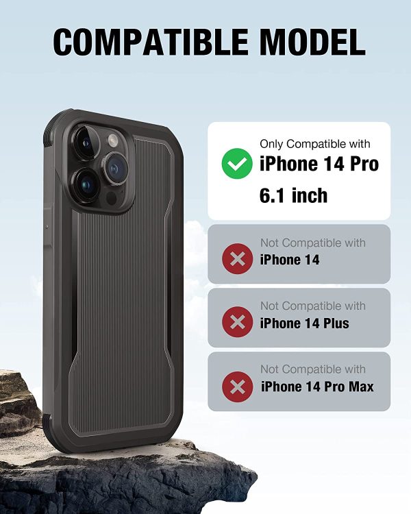 iPhone 14 Pro Raptic Fort Magsafe Case, Military Grade 20ft Drop Protection Case - Charcoal - Image 2