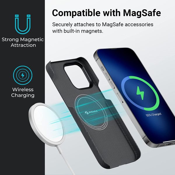 iPhone 14 Pro Max MagEZ Case 3 MagSafe Compatible Carbon Fiber Magnetic Case by PITAKA - Rhapsody 600D - Image 4