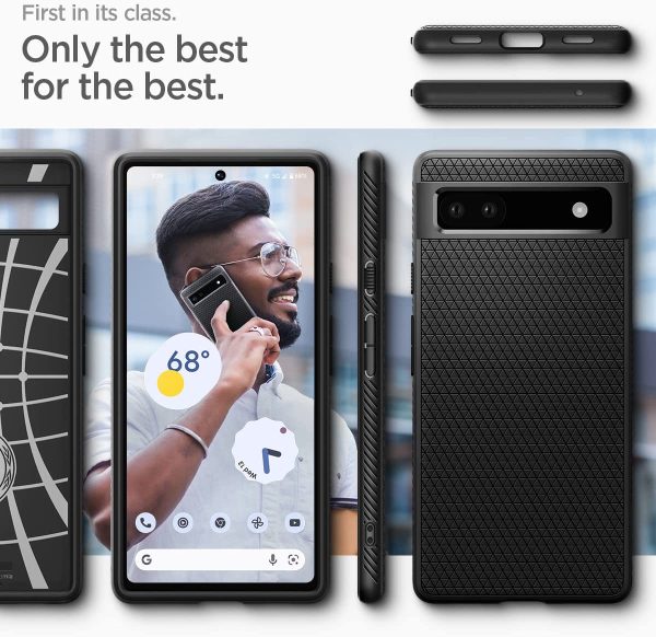 Google Pixel 6a Liquid Air Case by Spigen ACS04474 - Matte Black - Image 4