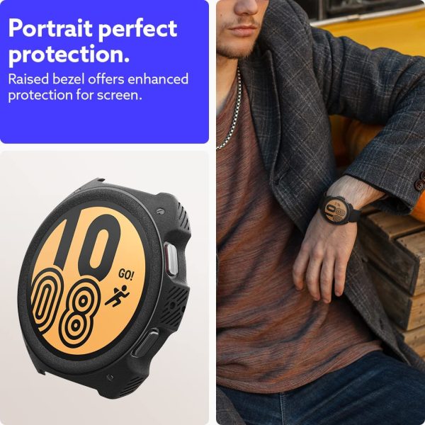 71hJlmhSr2L._AC_SL1080_ Galaxy Watch 5 / Galaxy Watch 4 Case for 44 mm Vault by Caseology - ACS05137 - Matte Black - Image 6